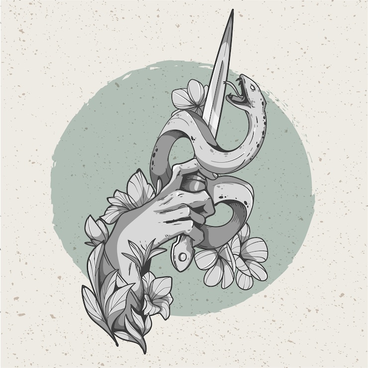 Kostenlose Vektor handgezeichnete chicano-tattoo-illustration
