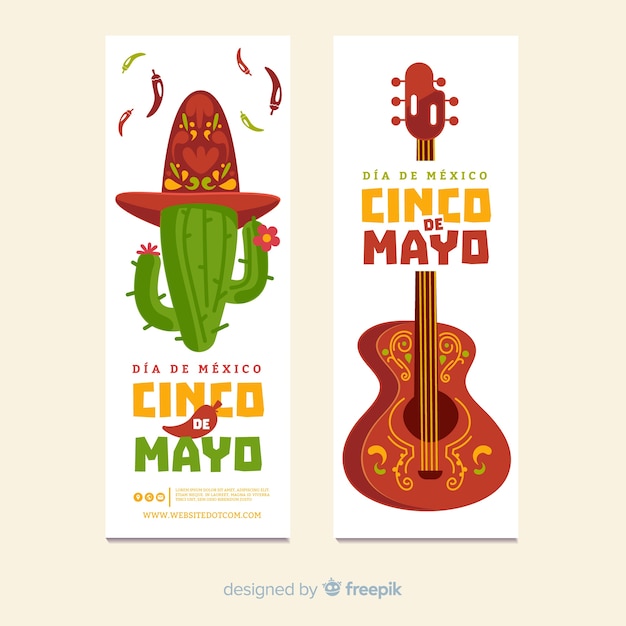 Handgezeichnete cinco de mayo banner