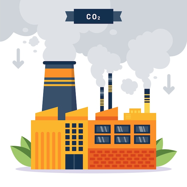 Handgezeichnete CO2-Illustration