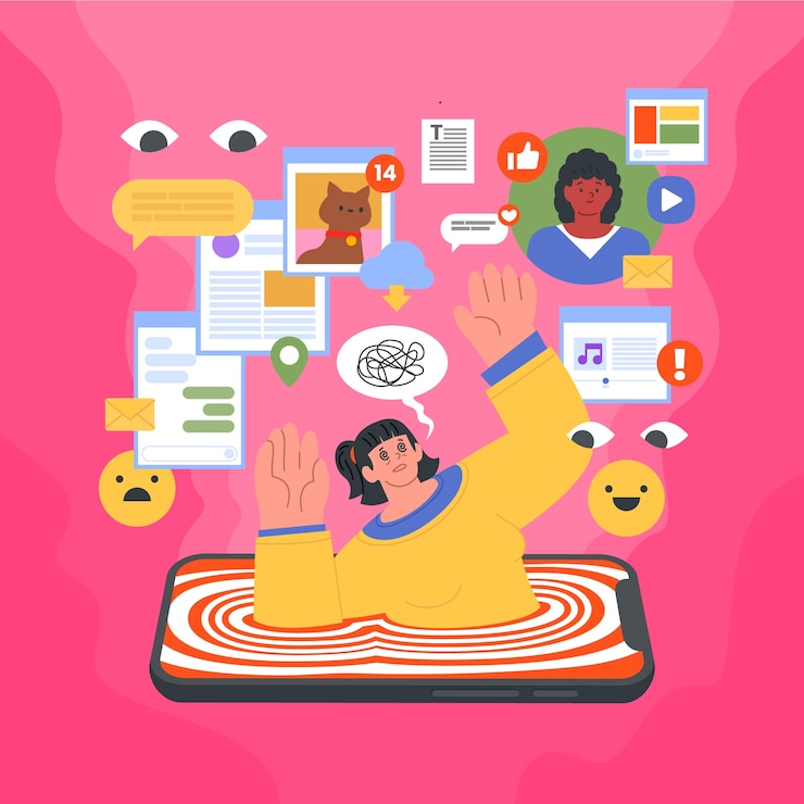 Kostenlose Vektor handgezeichnete cybersickness-illustration
