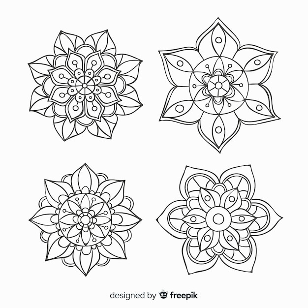 Handgezeichnete dekorative Mandala-Kollektion