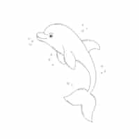 Kostenloser Vektor handgezeichnete delfin-umrissillustration