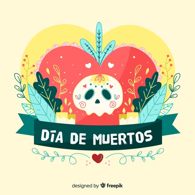 Handgezeichnete día de muertos hintergrund