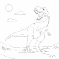 Kostenloser Vektor handgezeichnete dinosaurier-umrissillustration