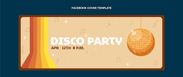 Handgezeichnete disco-party-vorlage mit flachem design