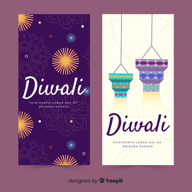 Handgezeichnete diwali-web-banner