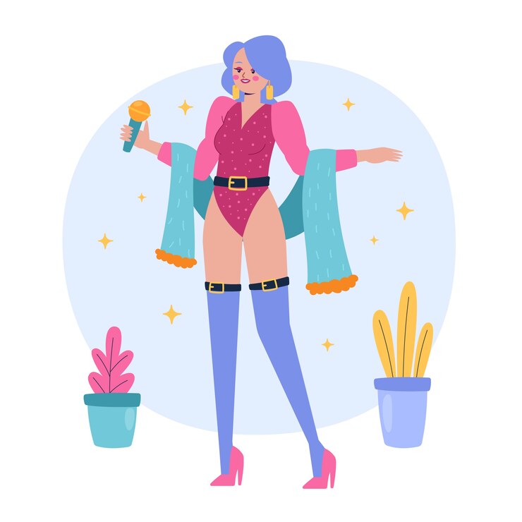 Kostenlose Vektor handgezeichnete drag-queen-illustration