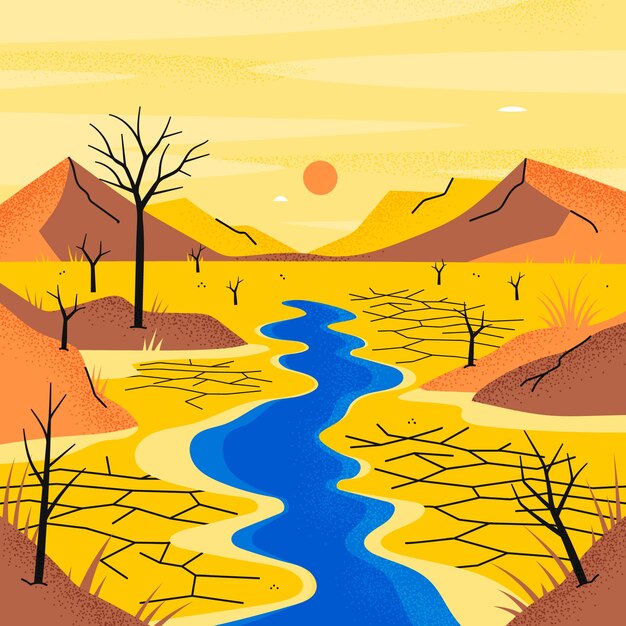 Handgezeichnete Dürreillustration
