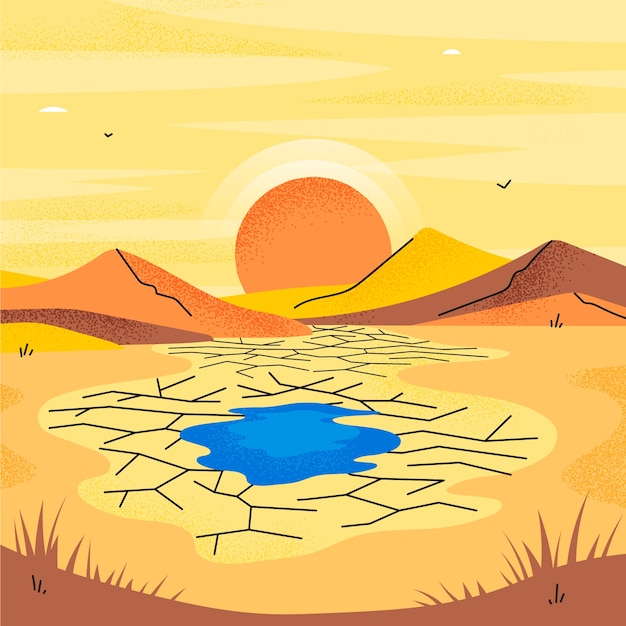 Handgezeichnete Dürreillustration