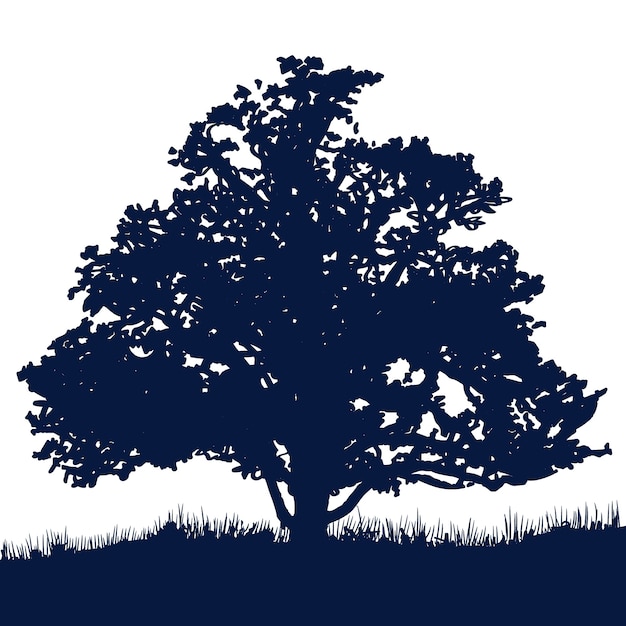 Handgezeichnete Eichensilhouette