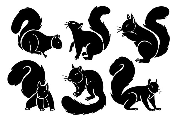 Handgezeichnete Eichhörnchen-Silhouette