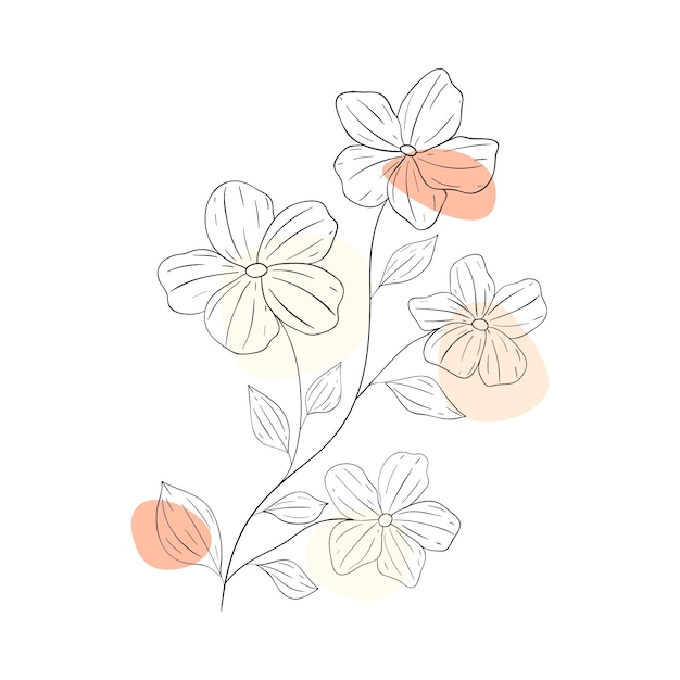 Handgezeichnete einfache Blumenumrisse