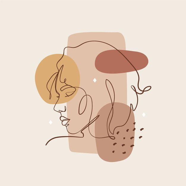 Handgezeichnete einzeilige Kunstillustration