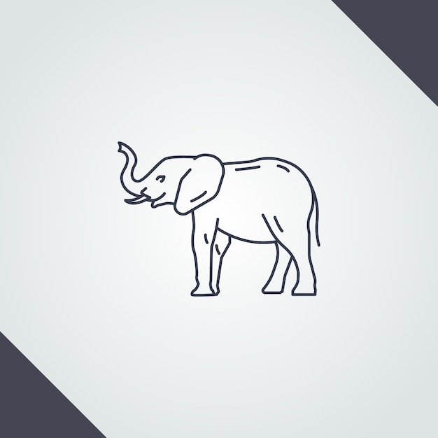 Handgezeichnete Elefant-Umrissillustration