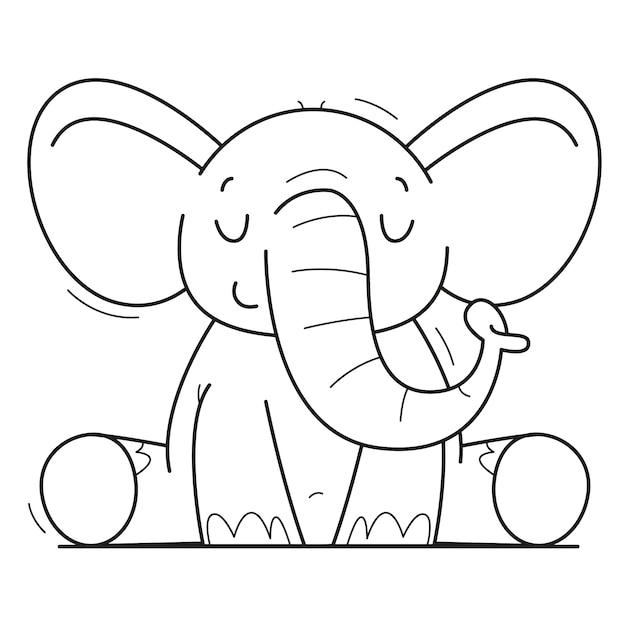 Handgezeichnete Elefant-Umrissillustration