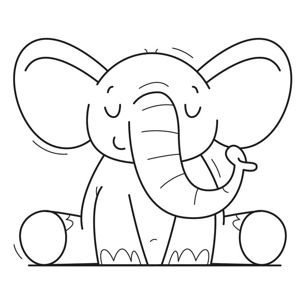 Handgezeichnete Elefantenumriss-Illustration