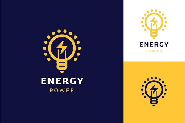 Kostenloser Vektor handgezeichnete energie-logo-vorlage