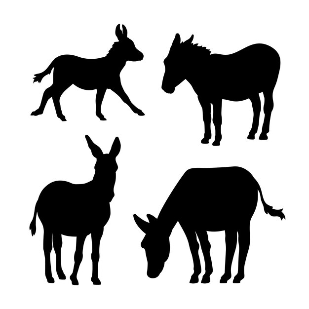 Handgezeichnete Esel-Silhouette