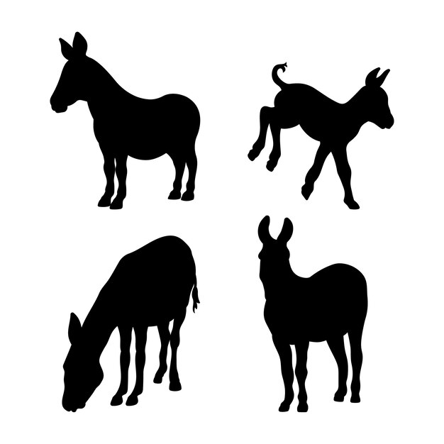 Handgezeichnete Esel-Silhouette