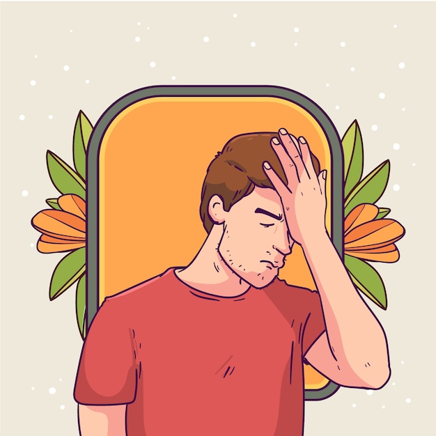 Kostenloser Vektor handgezeichnete facepalm-illustration