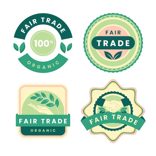 Handgezeichnete Fair-Trade-Label-Kollektion