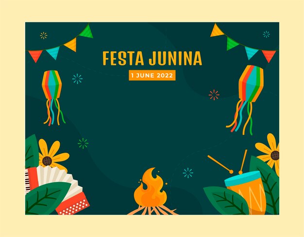 Handgezeichnete festas juninas Photocall-Vorlage