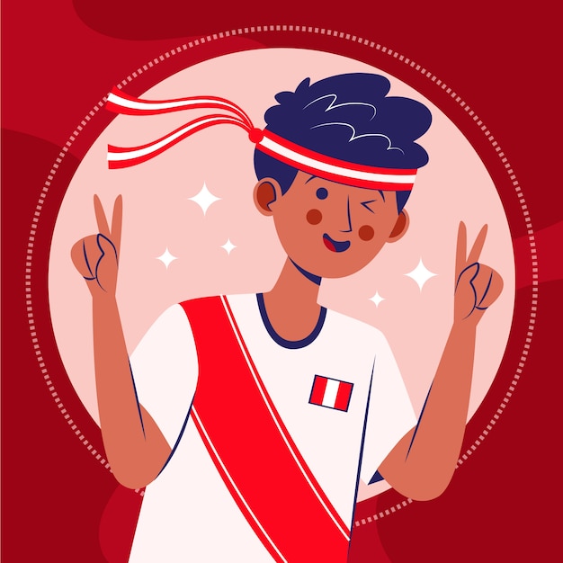 Handgezeichnete fiestas patrias illustration