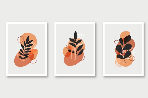 Handgezeichnete flache Boho-Wandkunst