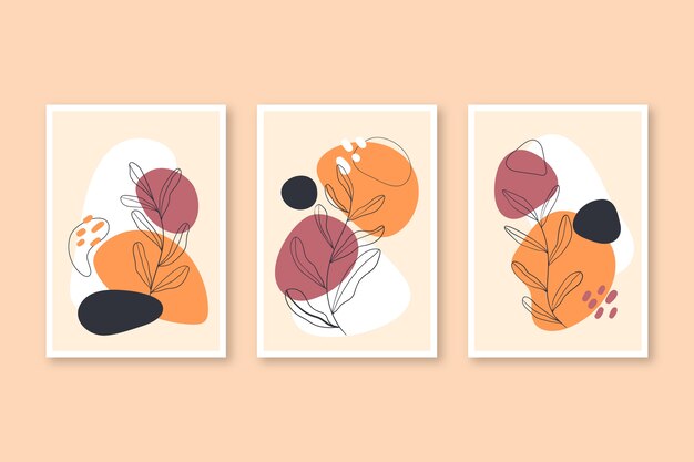 Handgezeichnete flache Boho-Wandkunst