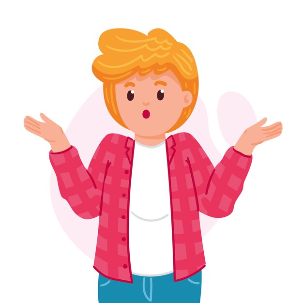 Handgezeichnete flache Design-Achselzucken-Illustration