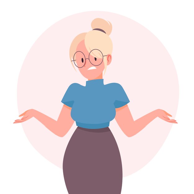Handgezeichnete flache Design-Achselzucken-Illustration