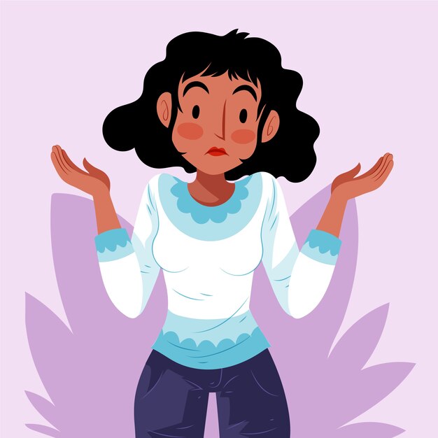Handgezeichnete flache Design-Achselzucken-Illustration