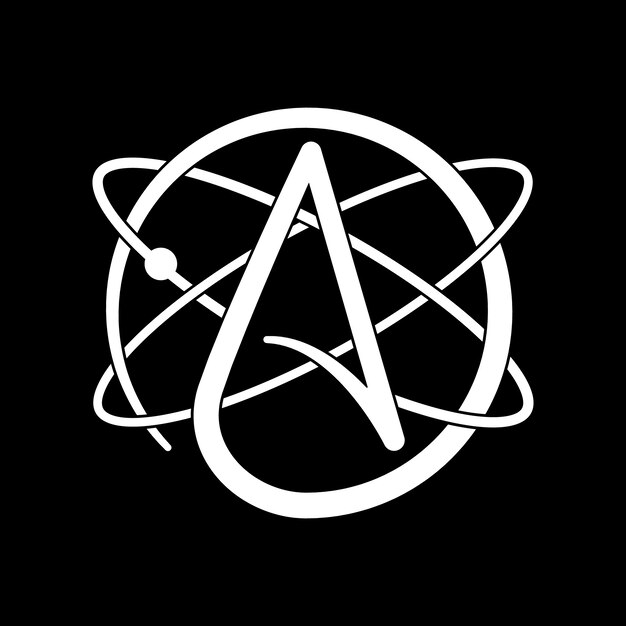Handgezeichnete flache Design-Atheismus-Logo-Vorlage