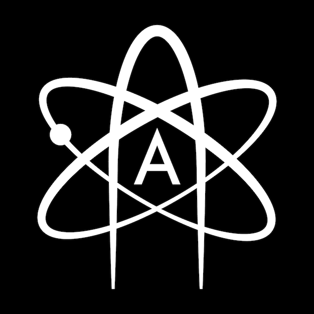 Handgezeichnete flache Design-Atheismus-Logo-Vorlage