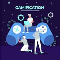 Kostenloser Vektor handgezeichnete flache design-gamification-illustration