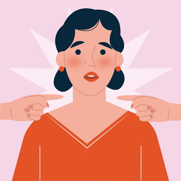 Handgezeichnete flache Design-Scham-Illustration