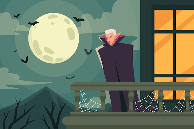 Handgezeichnete flache Halloween-Illustration