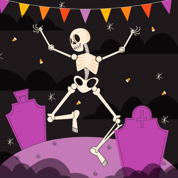 Handgezeichnete flache halloween-illustration