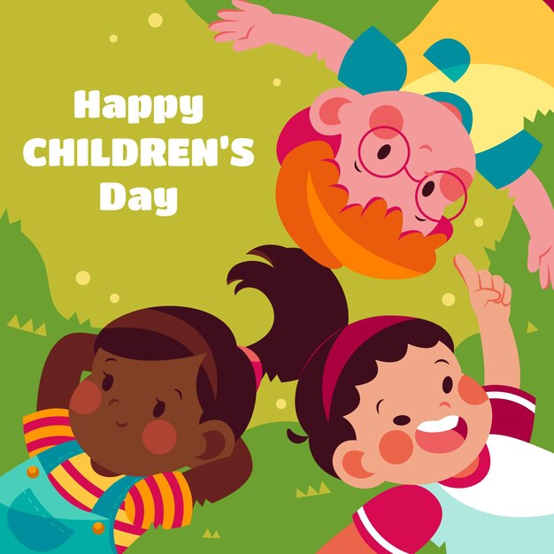 Handgezeichnete flache Illustration zum Weltkindertag