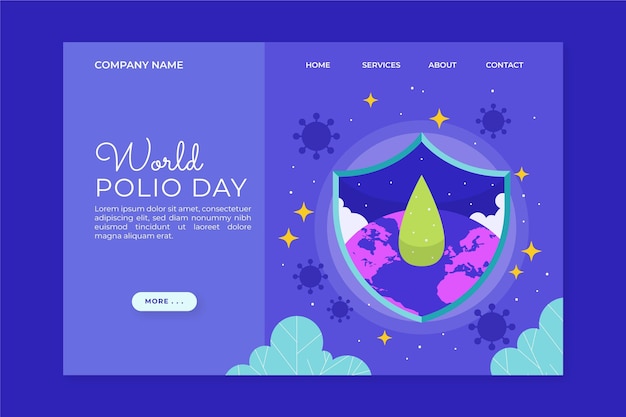 Handgezeichnete flache Landingpage-Vorlage für den Welt-Polio-Tag