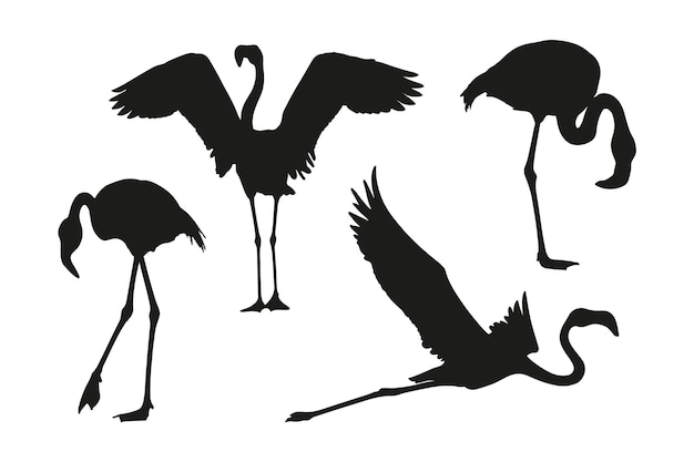 Handgezeichnete flamingo-silhouette