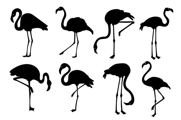 Handgezeichnete Flamingo-Silhouette