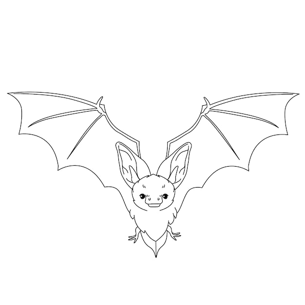 Handgezeichnete Fledermausumrissillustration