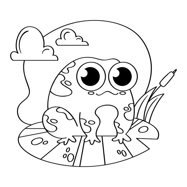 Handgezeichnete Frösche-Umriss-Illustration