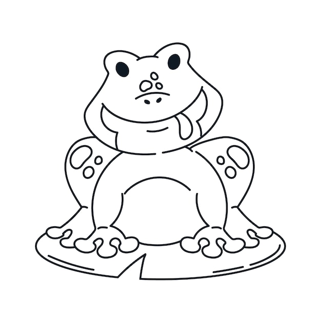 Handgezeichnete Frosch-Umrissillustration