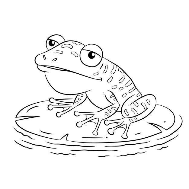 Handgezeichnete Frosch-Umrissillustration