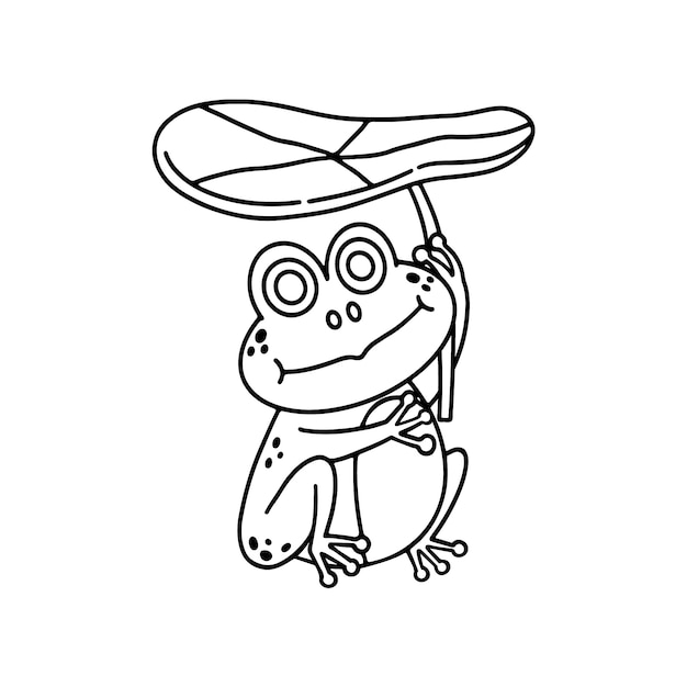 Handgezeichnete frosch-umrissillustration