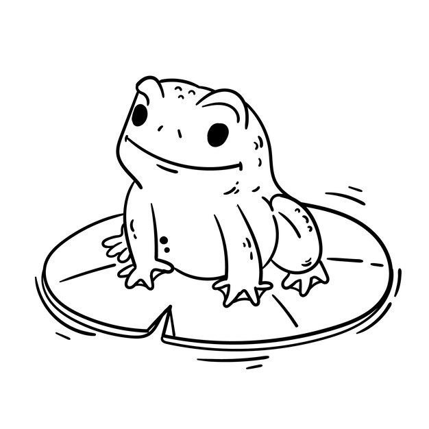 Handgezeichnete Frosch-Umrissillustration