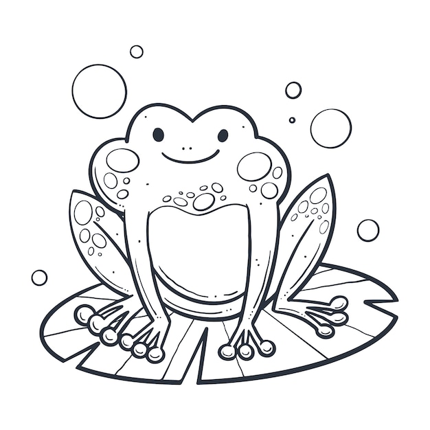 Handgezeichnete Frosch-Umrissillustration