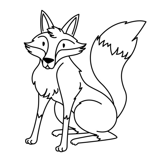 Handgezeichnete Fuchs-Umrissillustration